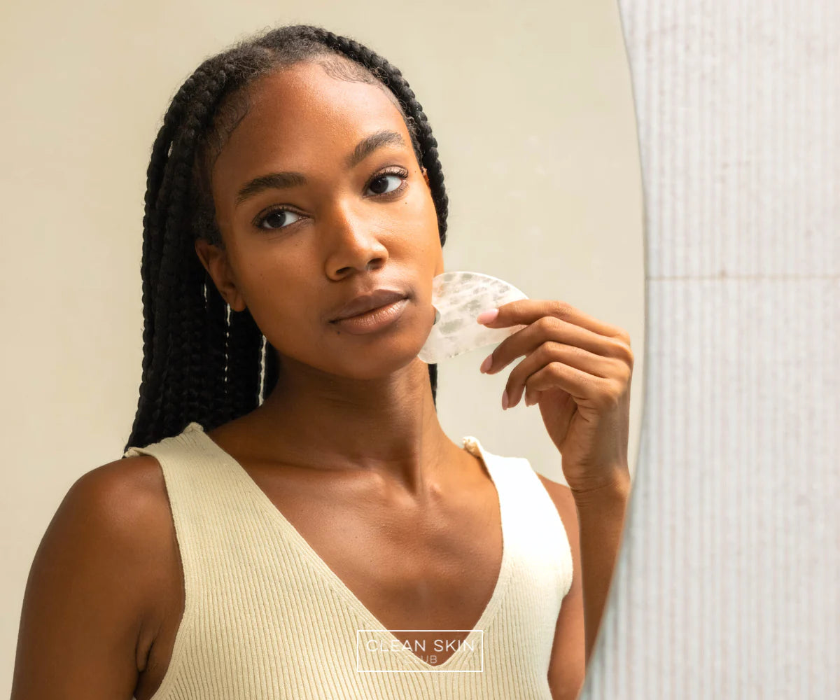 Clean Skin Club  White Quartz Gua Sha Sculpting Stone - Hollow Way Home