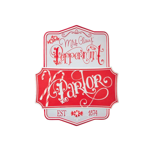 Raz Imports 21.75-inch Peppermint Parlor Embossed Metal Wall Art - Hollow Way Home