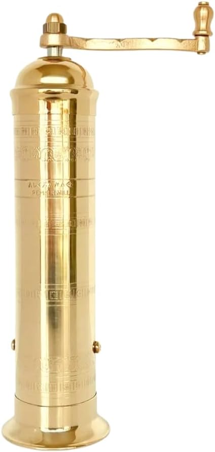 Alexander Home The Original Greek Pepper Mill Brass 10 Inch Tall - Hollow Way Home