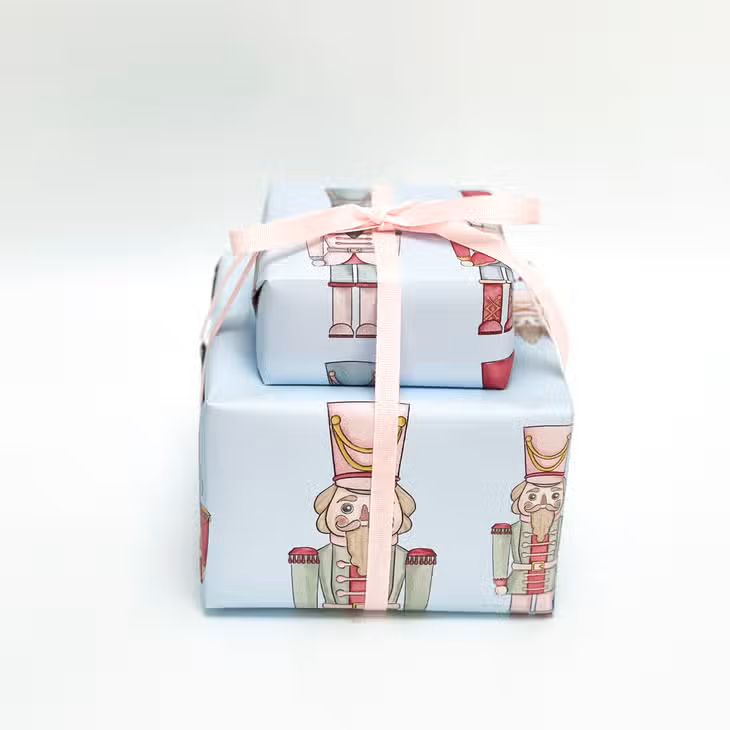 Blue Nutcracker Gift Wrap - Hollow Way Home