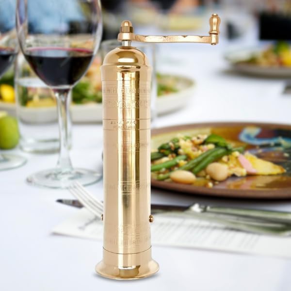 Alexander Home The Original Greek Pepper Mill Brass 10 Inch Tall - Hollow Way Home