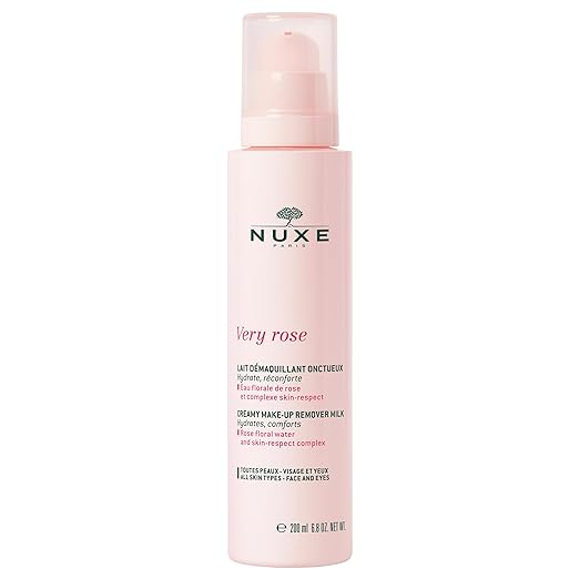 NUXE Very Rose Make-Up Removing Milk 6.8 - Vegan, Moisturizing & Comforting Cleanser for Face and Eyes, 6.8 oz - Hollow Way Home