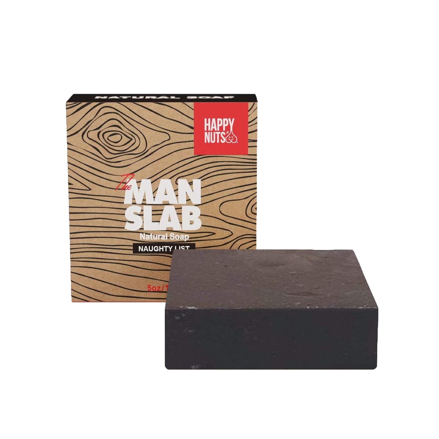 HAPPY NUTS Man Slab Natural Soap for Men 5oz (Naughty List) - Hollow Way Home