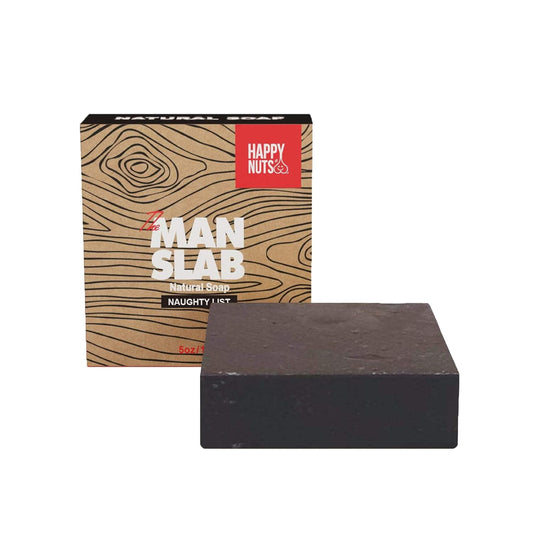 HAPPY NUTS Man Slab Natural Soap for Men 5oz (Naughty List) - Hollow Way Home