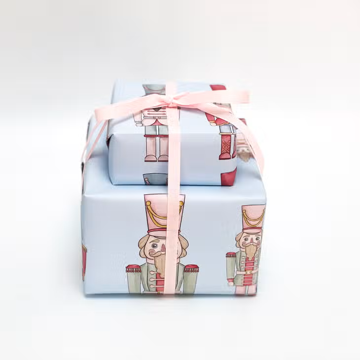 Blue Nutcracker Gift Wrap - Hollow Way Home