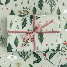 Berry Mix - Green Christmas Gift Wrap - Hollow Way Home