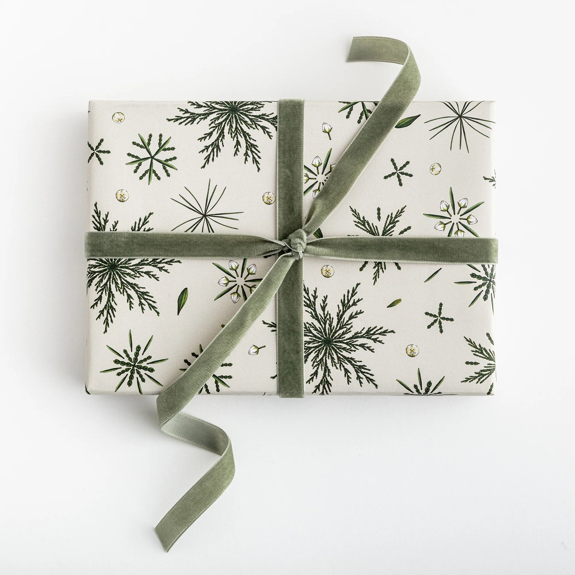Festive Foliage - Ivory Christmas Gift Wrap - Hollow Way Home
