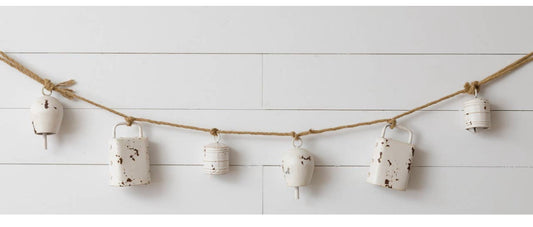 White rusty bell garland - Hollow Way Home