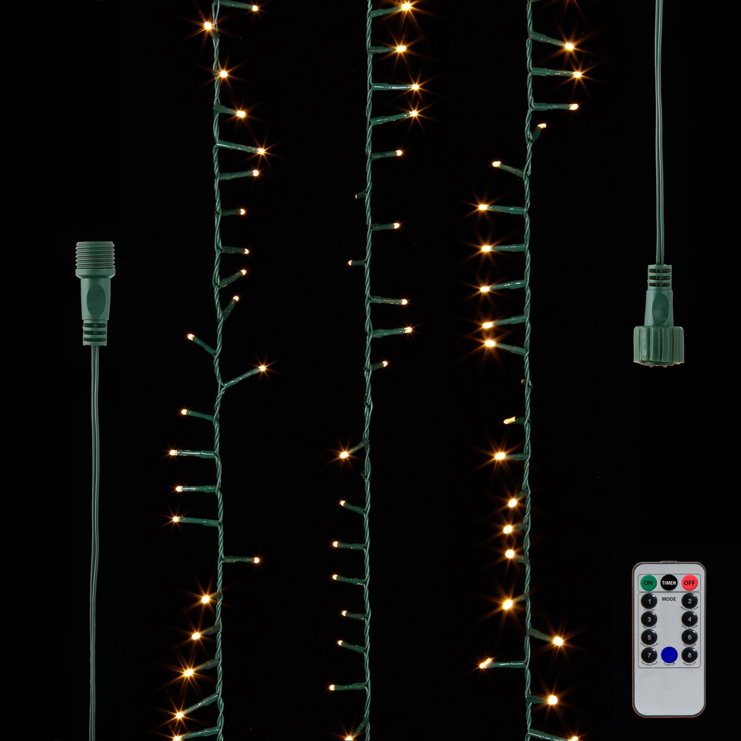 Raz 73.8' Connectable Snake Garland Green Wire W/1000 White Lights - Hollow Way Home