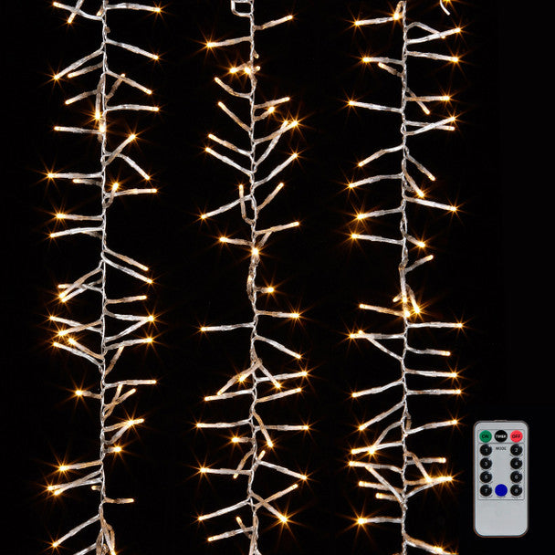 Raz Imports Connectable LED Cluster String Lights Green Wire W/1000 White Lights