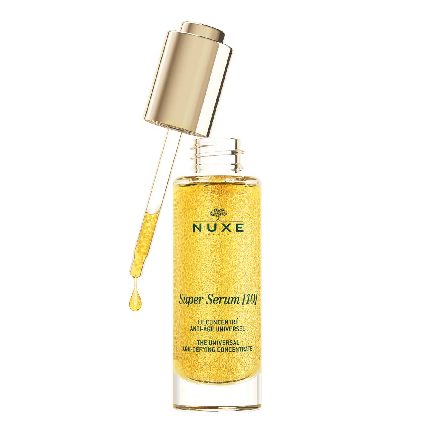 NUXE Super Serum [10] - Anti Aging Care with Hyaluronic Acid and Niacinamides. Correction of Wrinkles, Fine Lines, Firmness & Dark Spots, 1 Fl Oz - Hollow Way Home