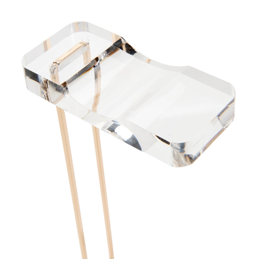 russell+hazel Acrylic Headphones Stand, Office Accessories, Clear, with Gold Hardware, 4” x 5” x 10.5” - Hollow Way Home