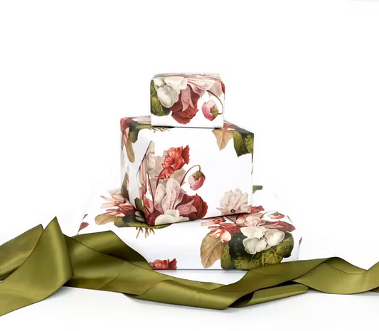 White Floral Gift Wrap - Hollow Way Home