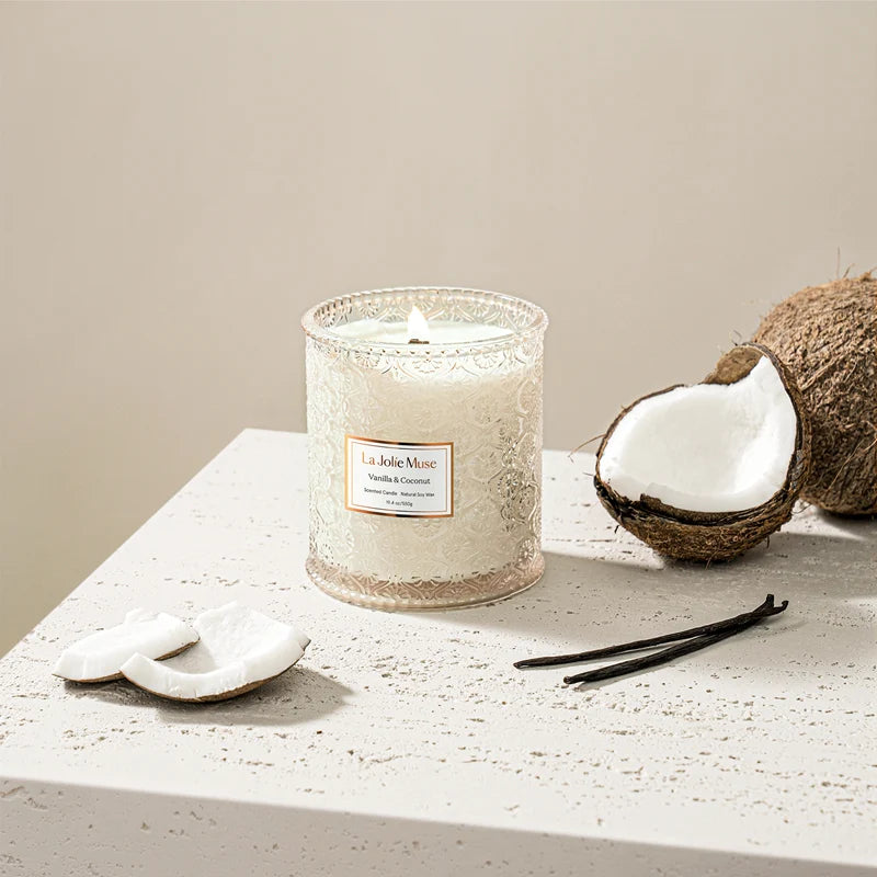 Maelyn Scented Candle - Vanilla & Coconut - Hollow Way Home