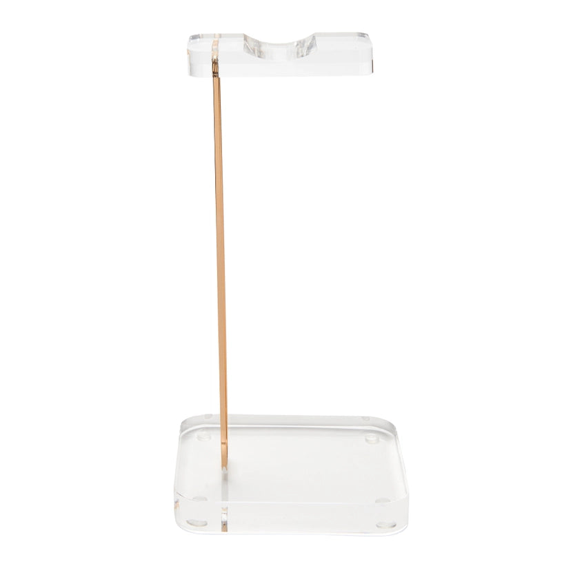 russell+hazel Acrylic Headphones Stand, Office Accessories, Clear, with Gold Hardware, 4” x 5” x 10.5” - Hollow Way Home
