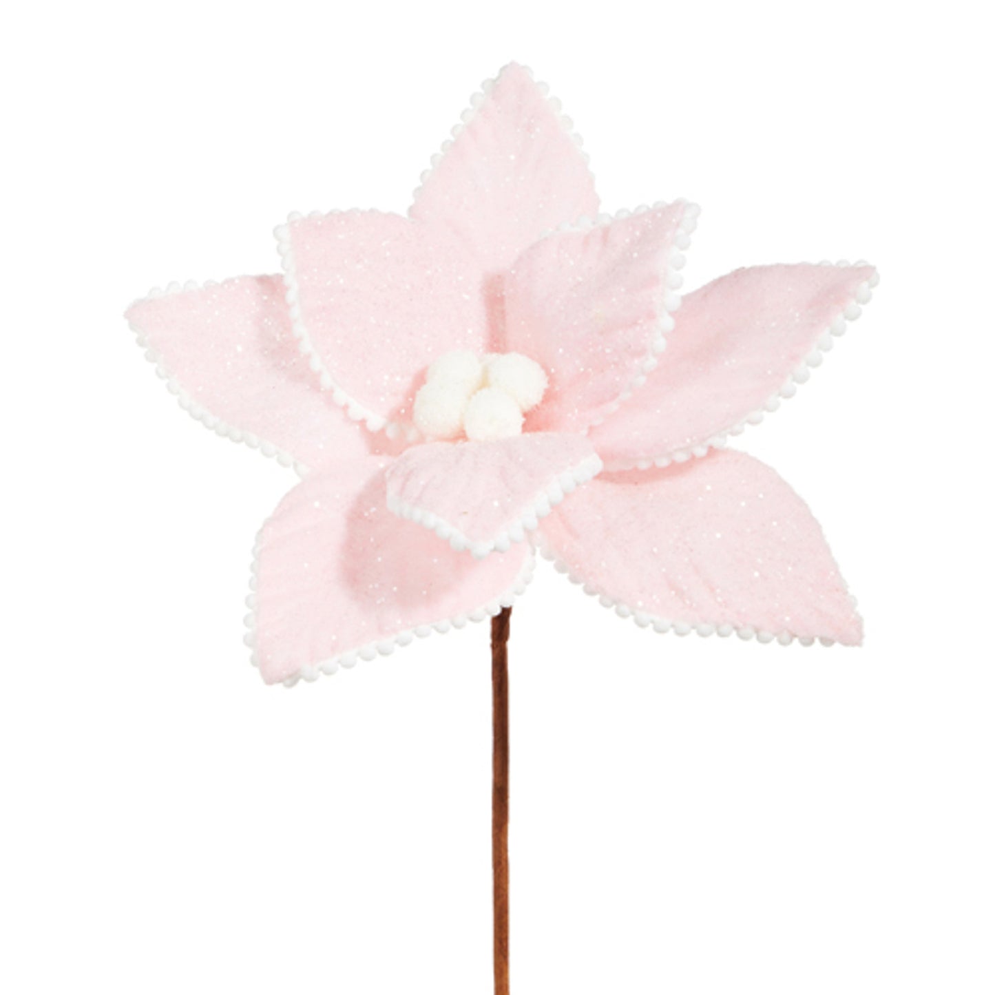 Raz Imports 13" Pink Poinsettia Christmas Pick - Hollow Way Home