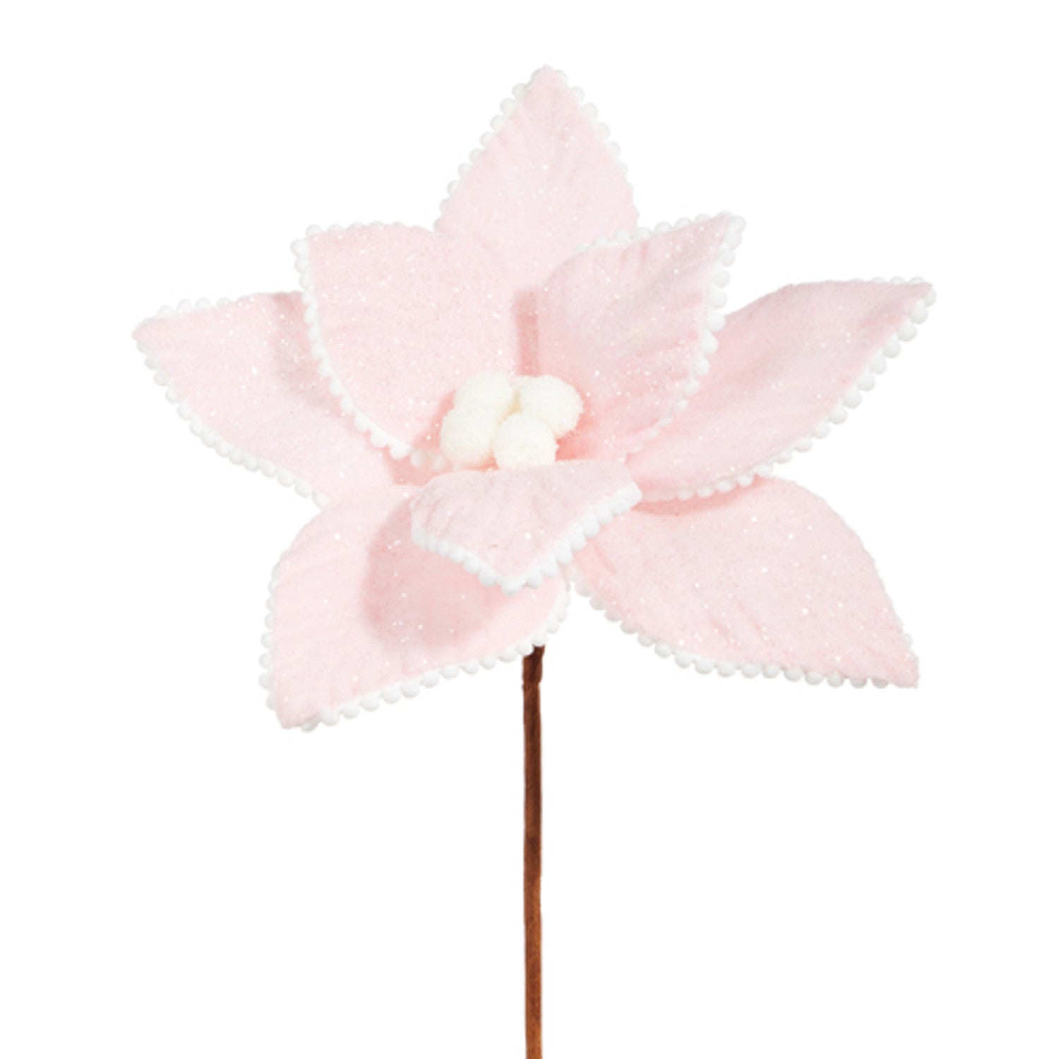 Raz Imports 13" Pink Poinsettia Christmas Pick - Hollow Way Home