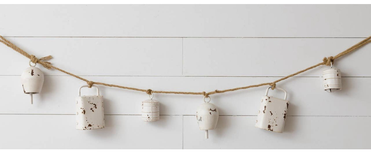 White rusty bell garland - Hollow Way Home