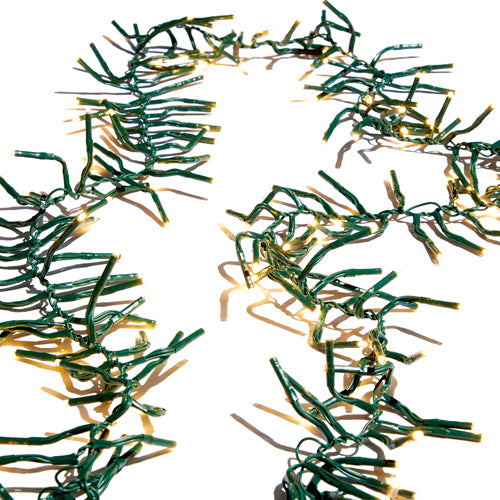 Raz Imports 10' Cluster Garland on Green Wire with 300 Warm White LED Lights + Remote – Indoor/Outdoor Holiday String Lights